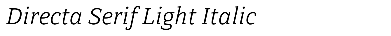 Directa Serif Light Italic